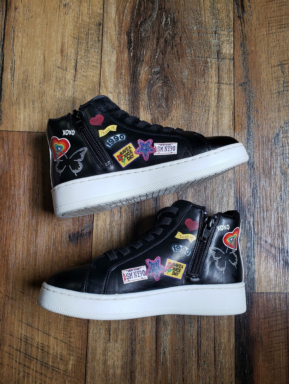 Toddler Girls Sz 12 Steve Madden High Top Sneakers with Side Zipper